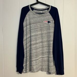 Fanatics Heather Gray/Navy New England Patriots Long Sleeve T-Shirt‎ Size 2XL
